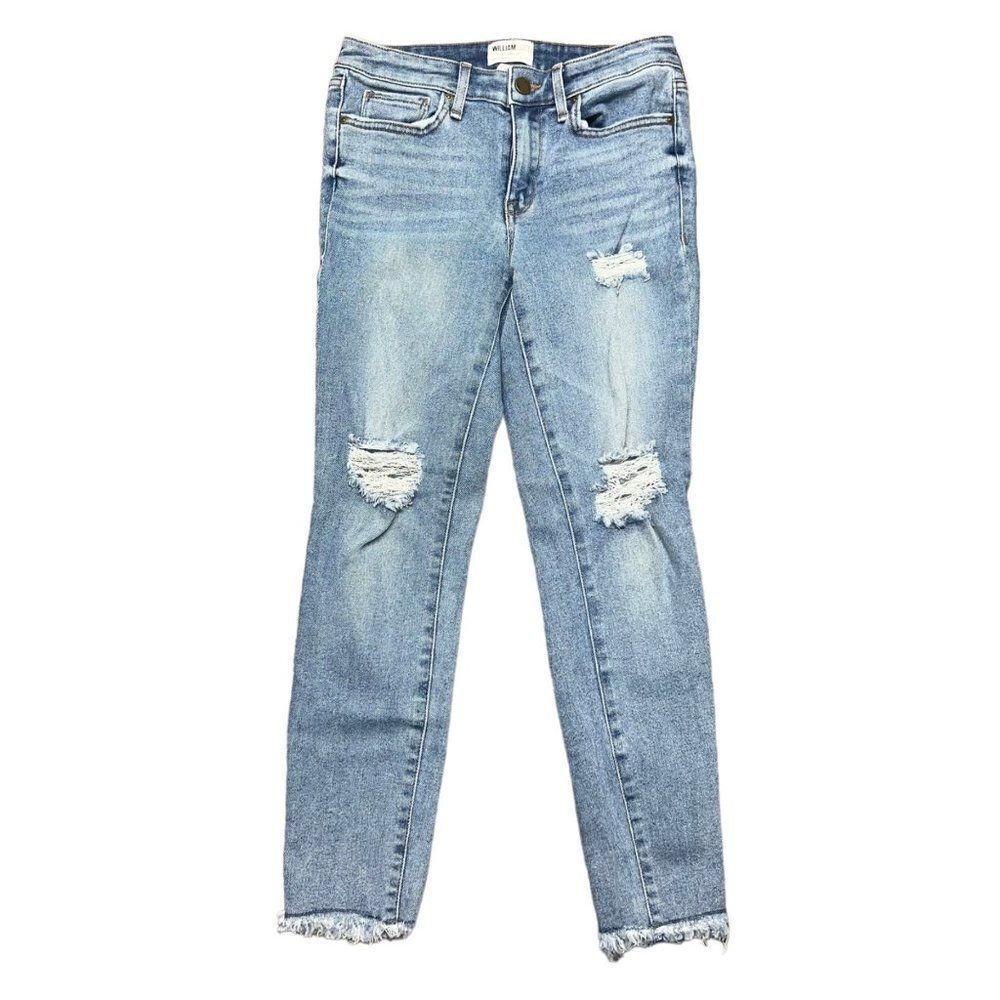 William Rast Perfect Skinny Ankle‎ Jeans Distressed Light Wash Junior 27